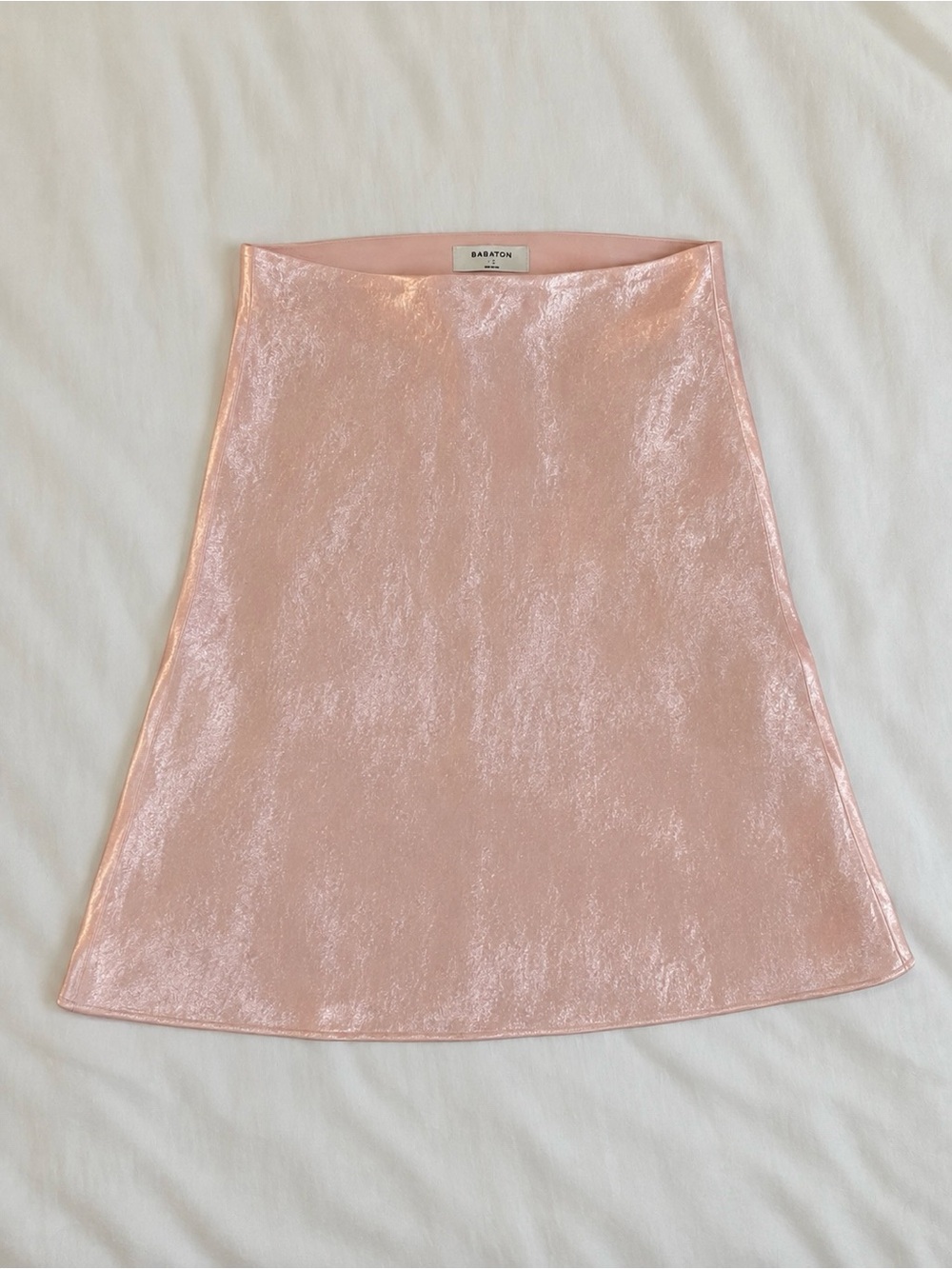 Babaton by Aritzia Pink Satin Mini Skirt | Size 4